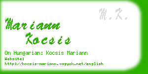 mariann kocsis business card